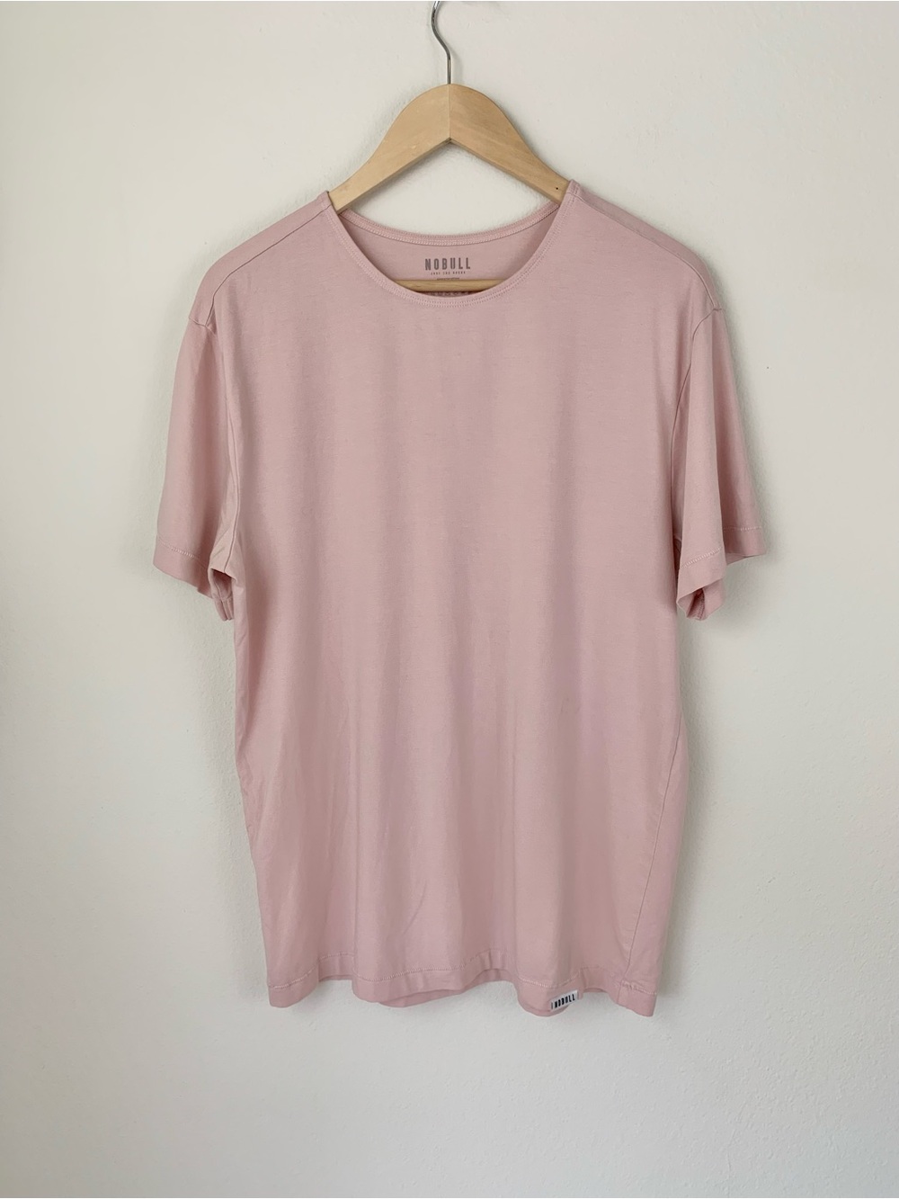 NOBULL Crew Neck T-Shirt Modal Cotton Blend Pale Pink